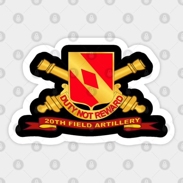 20th Field Artillery w Br - Ribbon Sticker by twix123844